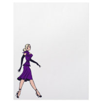 Vintage Glamor Girl Retro Blonde Pinup Office Lady Customized Letterhead