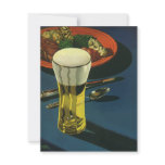 Vintage Glass of Beer with Dinner Personalized Invitation