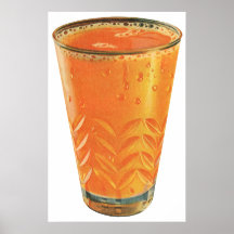 Vintage Glass of Orange Juice for Breakfast Poster