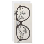 vintage glasses flower bookmark full color rack card