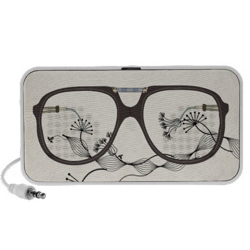 vintage glasses flower speaker