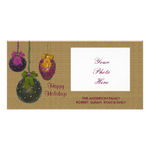 Vintage Gold Christmas Photo Christmas Holiday Photo Greeting Card
