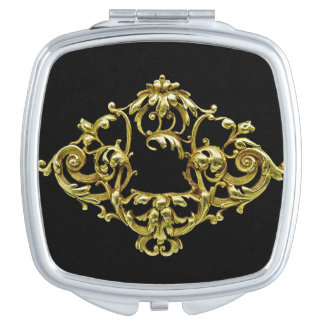 VINTAGE GOLD FILIGREE DESIGN COMPACT MIRROR