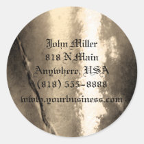 Vintage Gold Metal & Stone Business Sticker