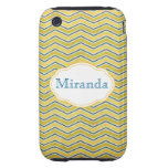Vintage Gold & Navy Chevron Personalized iPhone3G casemate cases