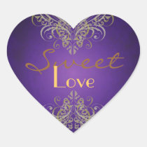Vintage Gold Scroll Purple Candy Buffet Sticker