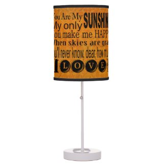 Vintage Gold You Are My Sunshine Table Lamp