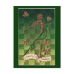 Vintage Golden Shamrocks - Postcard