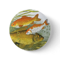 Vintage Goldfish Swimming in Ocean Pinback Buttons