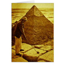 Vintage Golf at the Pyramids Greeting Card