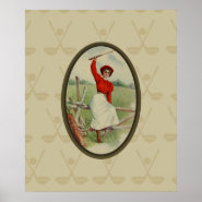 Vintage Golfing Lady Art (two) Poster