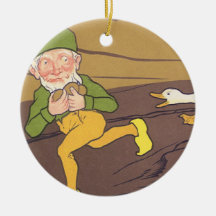 Vintage Goose that Laid the Golden Egg Aesop Fable Christmas Ornaments