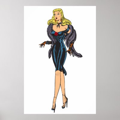Retro Pinup Dresses on Vintage Gorgeous Glamor Girl Retro Blonde Pinup Posters From Zazzle