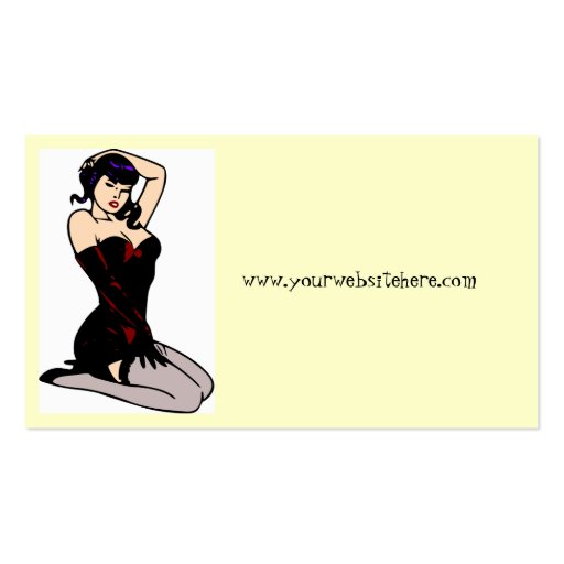 Vintage Gothic Pin Up fantasy Business Card Template (back side)
