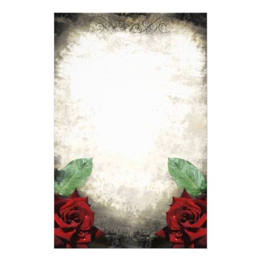 Vintage Gothic Rose Stationery | Zazzle