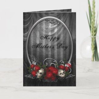 Vintage Gothic Skulls & Roses Mother's Day zazzle_card