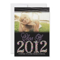 Vintage Graduate Class of 2012 Black & Pink Invite