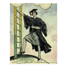 Vintage Graduation, Climbing the Corporate Ladder Personalized Announcement