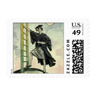 Vintage Graduation, Climbing the Corporate Ladder Postage Stamp