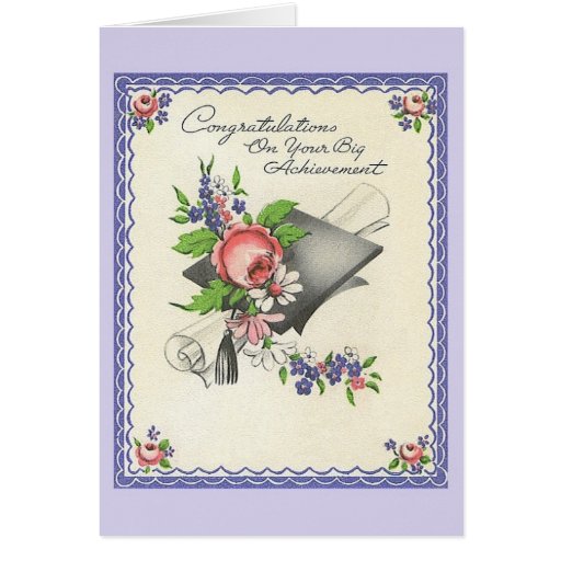 Vintage Graduation Greeting Card Zazzle 7834