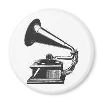 Vintage Gramophone Refrigerator Magnets