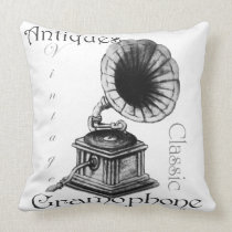 'Vintage Gramophone' Pillow pillows