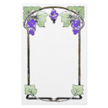 Vintage Grape Border Stationery