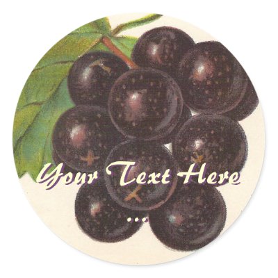 Vintage Grapes Stickers
