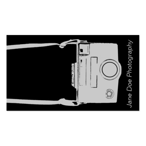 Vintage Gray and Black Film Camera Business Card (front side)