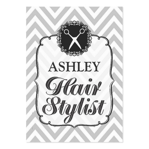 Vintage Gray Chevron Hair Stylist Appointment Card Business Cards (front side)