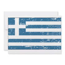 Vintage Greece Flag invitations