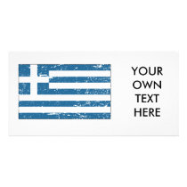 Vintage Greece Flag photo cards
