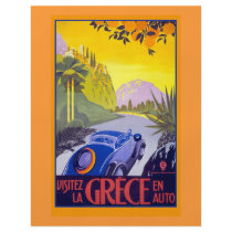 Vintage Greece Travel Poster on Cards & Notecards flyers