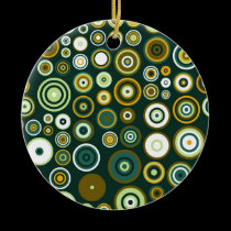Vintage Green and White Fifties Abstract Art ornaments