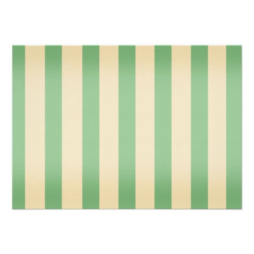 Vintage Green Baby Shower Rattle & Stripes Custom Invitation