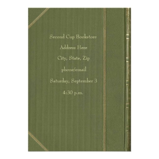 Vintage Green Book Invitation