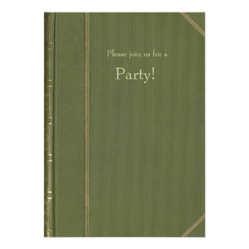Vintage Green Book Invitation