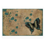 Vintage Green Butterfly Post Card