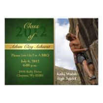 Vintage Green Class Of  Boy Graduation Invitations
