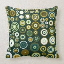Vintage Green Fifties Abstract Art Pillows