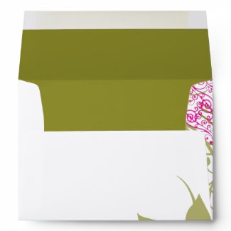 Vintage Green Flowers Wedding Envelopes envelope