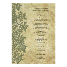 Vintage Green Queen Ann's Lace Wedding Program Invites