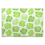 Vintage green roses placemat