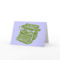 Vintage Green Typewriter card