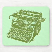 Vintage Green Typewriter Mouse Pad
