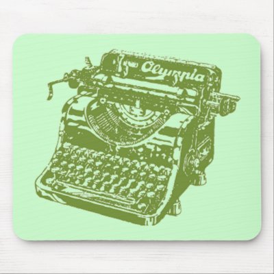 Vintage Green Typewriter mouse pad