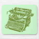 Vintage Green Typewriter Mouse Pad