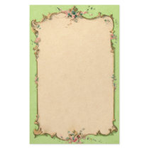 Vintage Green With Floral Border Custom Stationery
