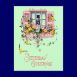 Vintage Greetings Birthday Postcard postcards