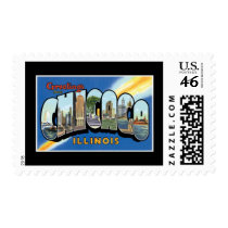 Vintage "greetings from Chicago Illinois" postage
